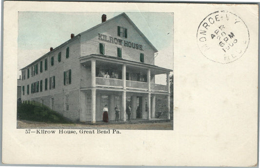 GREAT BEND PA KILROW HOUSE ANTIQUE POSTCARD