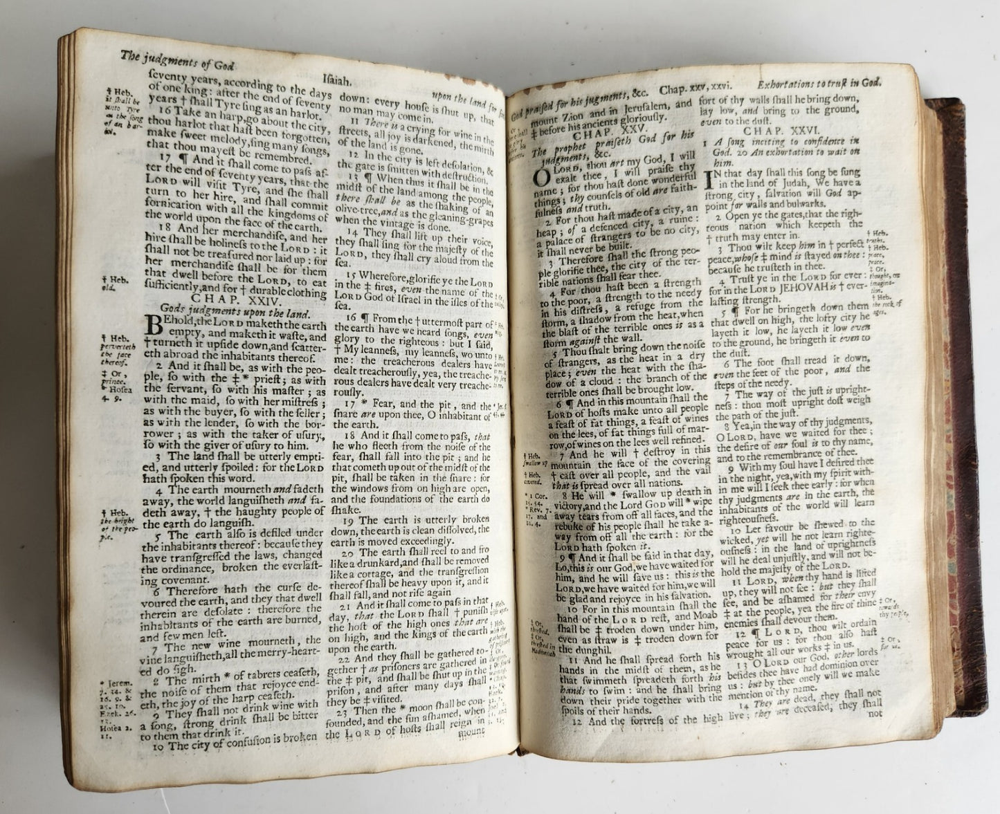 1679 BIBLE in ENGLISH King James antique ORIGINAL red morocco BINDING