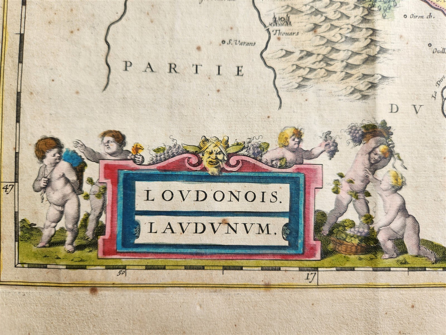 1640 MAP of FRANCE LOUDONOIS by WILLEM BLAEU antique AUTHENTIC hand colored
