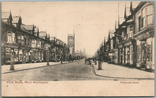 WEST HARTLEPOOL UK YORK ROAD ANTIQUE POSTCARD