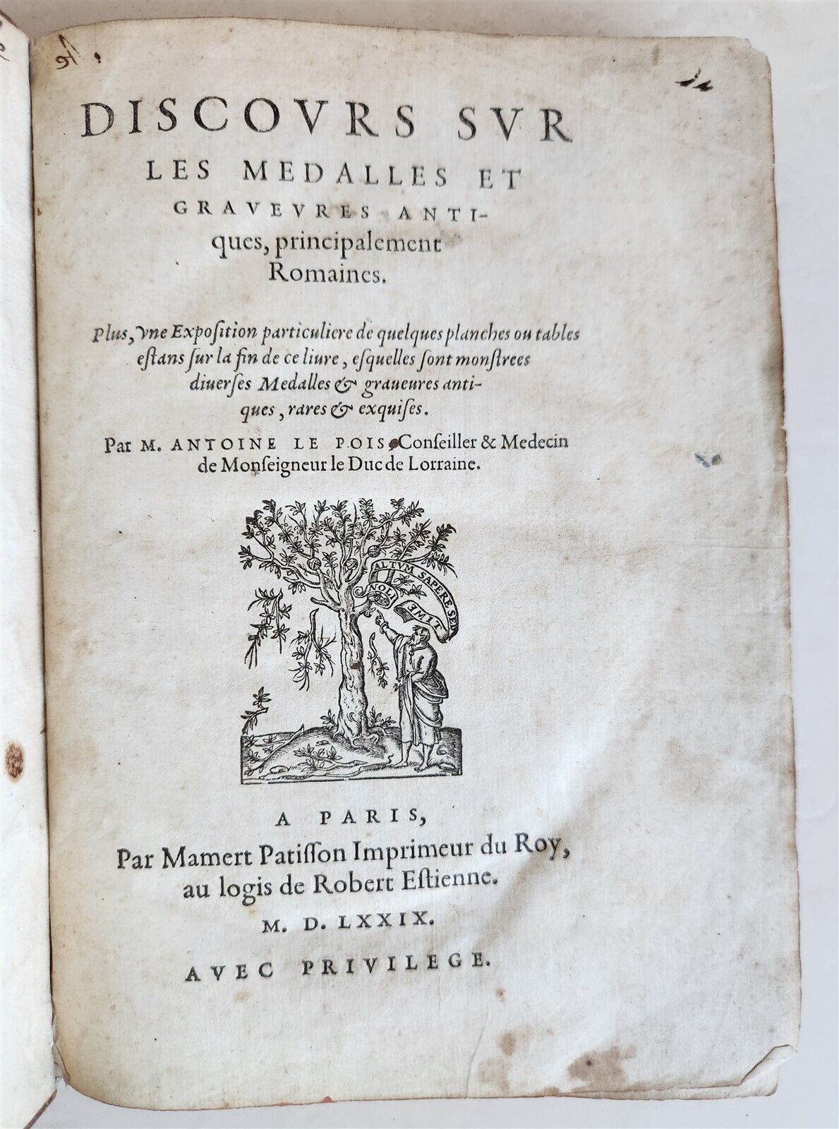 1579 NUMISMATICS Discours sur les Medallees et Graveures antique ILLUSTRATED