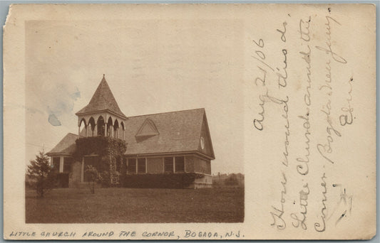 BOGADA NJ CHURCH ANTIQUE REAL PHOTO POSTCARD RPPC
