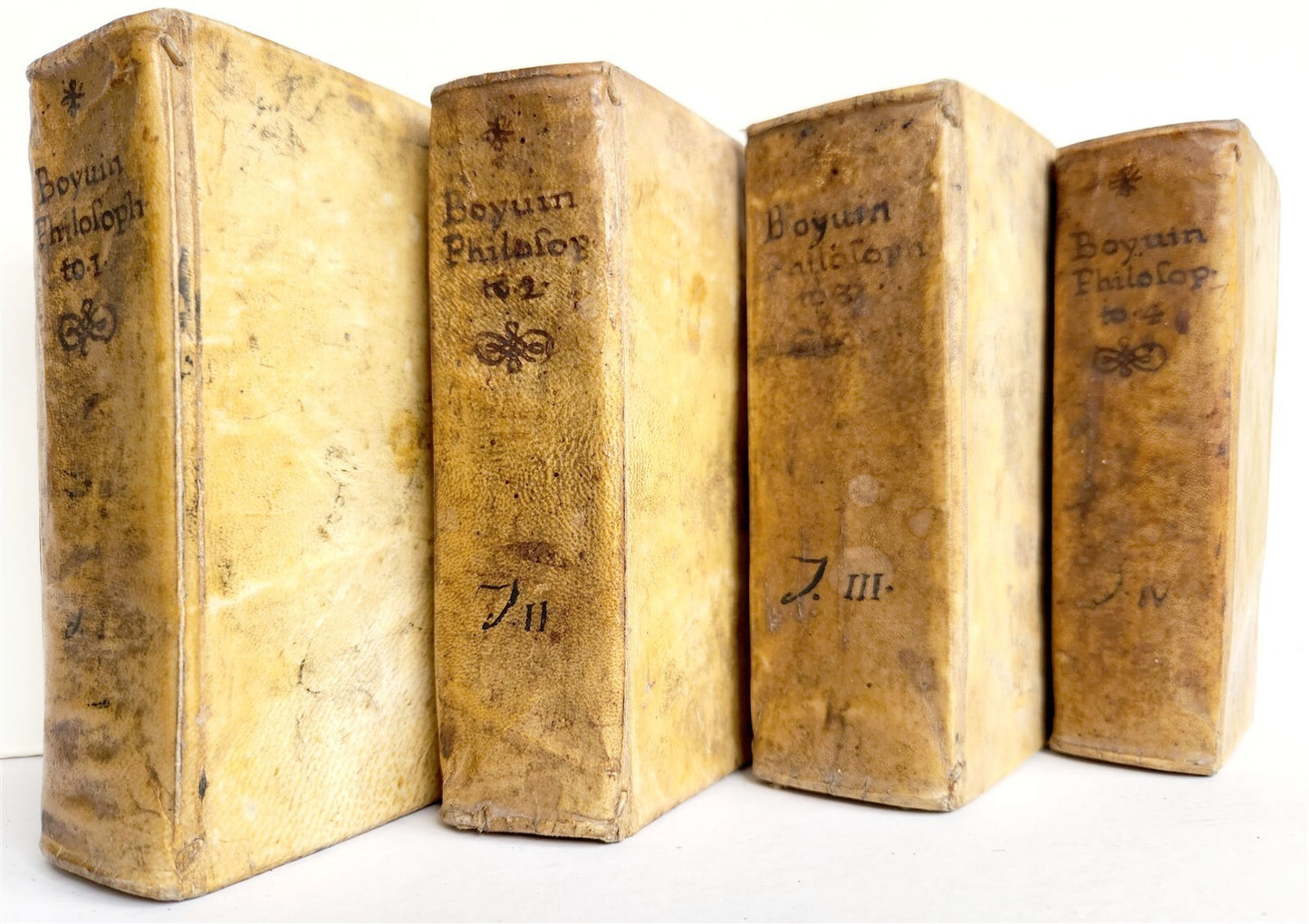 1690 PHILOSOPHIA SCOTI 4 VOLUMES antique VELLUM BOUND