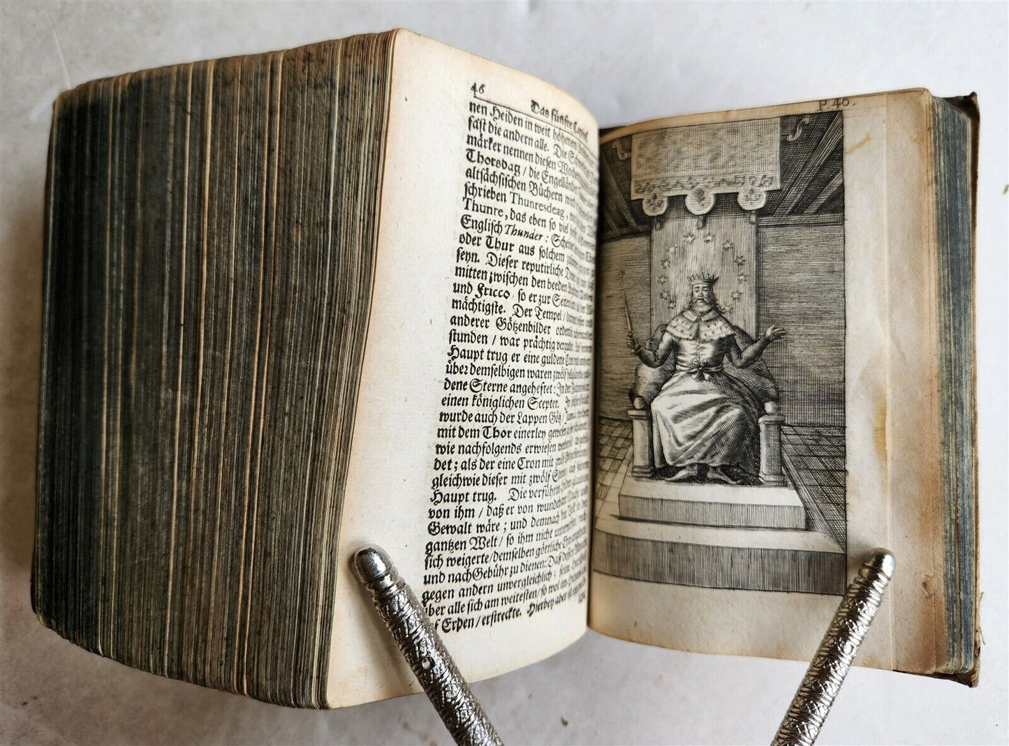 1674 WORLD'S RELIGIOUS SERVICES FULLY ILLUSTRATED antique VELLUM BINDING