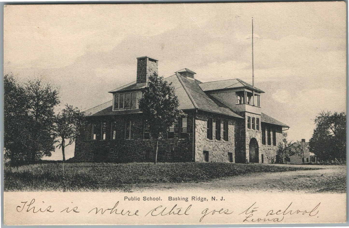 BASKING RIDGE NY PUBLIC SCHOOL ANTIQUE POSTCARD
