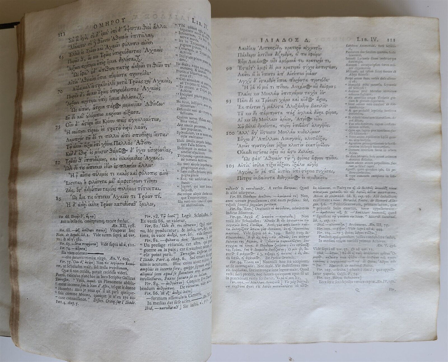 1729-1740 HOMER ILIAS & ODDYSEA 2 VOLUMES antique w/ MAPS LATIN & GREEK TEXT