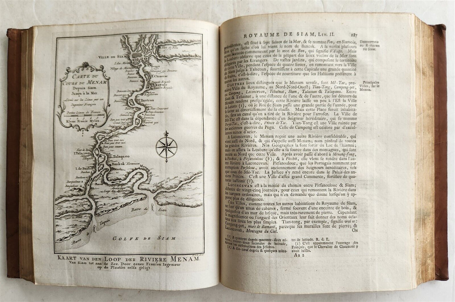 1755 TRAVELS TO EAST INDIES SIAM antique Histoire generale des voyages ILLUSTR.