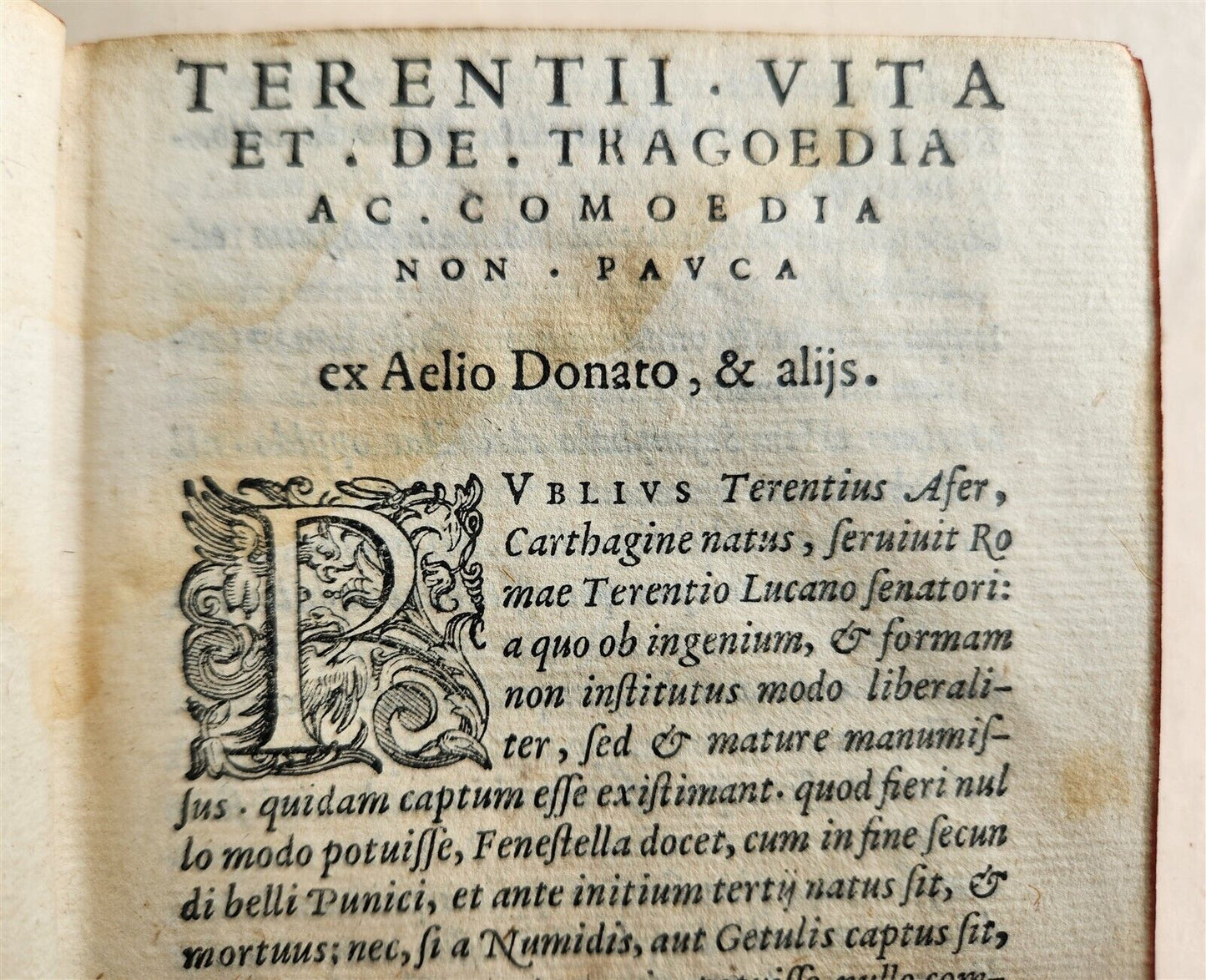 1575 ALDINE PRESS TERENTIUS AFER antique 16th CENTURY TERENCE
