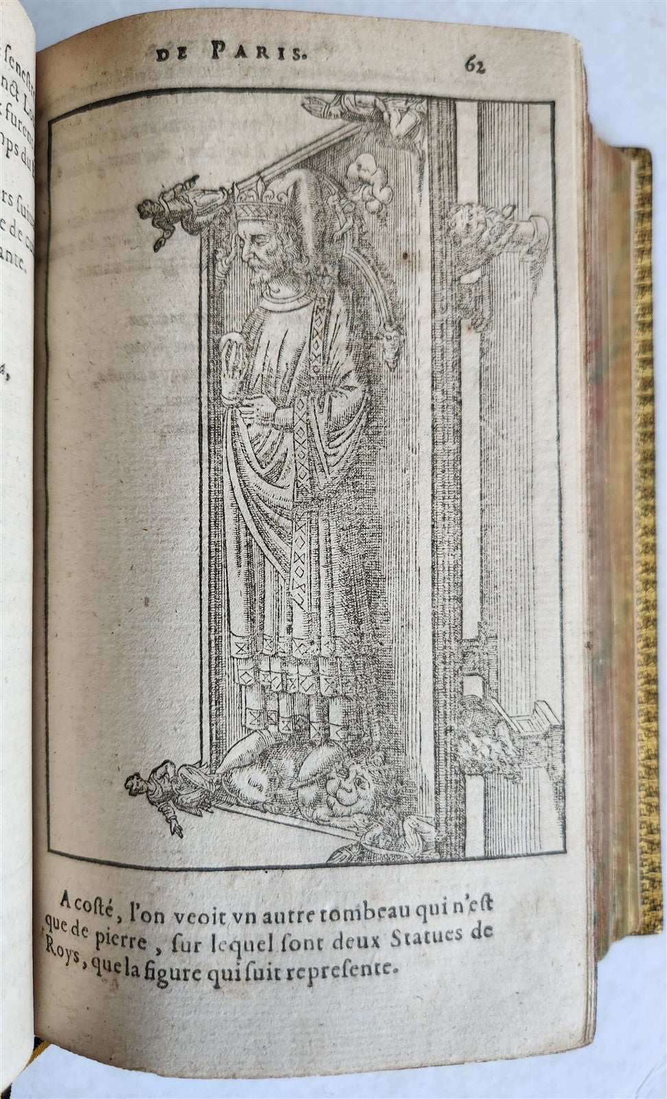 1608 HISTORICAL GUIDE to PARIS ILLUSTRATED w/ 55 WOODCUTS antique