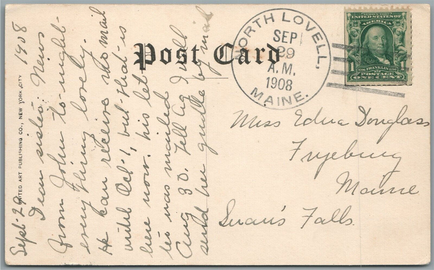 NORTH LOVELL ME OAK HILL ANTIQUE POSTCARD