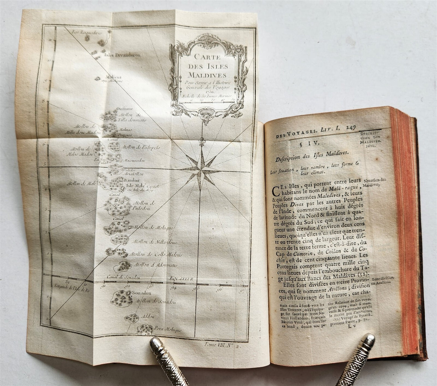 1750 HISTOIRE des VOYAGES antique illustrated PAUL CAERDEN GOA MALDIVES TRAVELS
