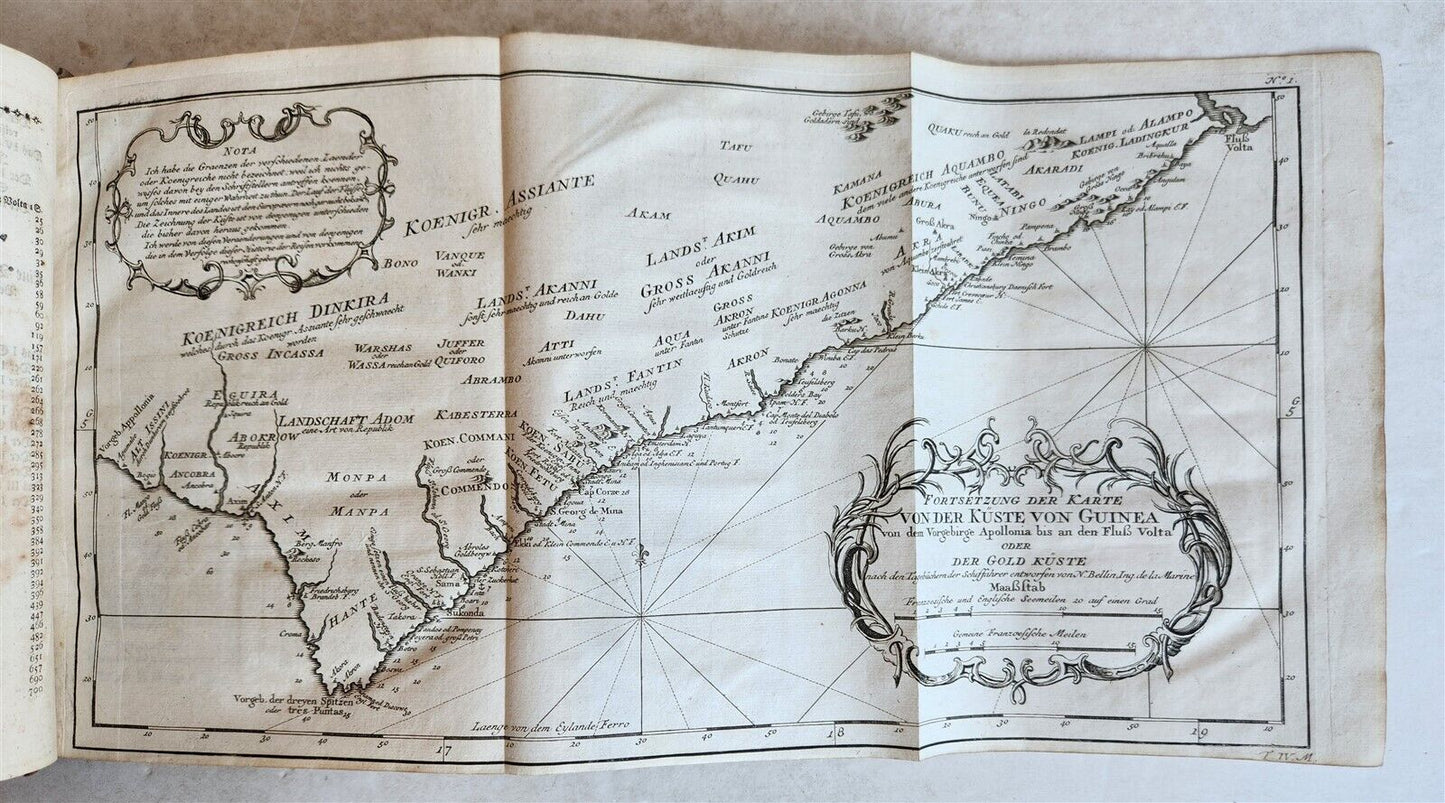 1749 TRAVELS HISTORY ILLUSTRATED antique AFRICA Guinea Benin Angola Loango Congo