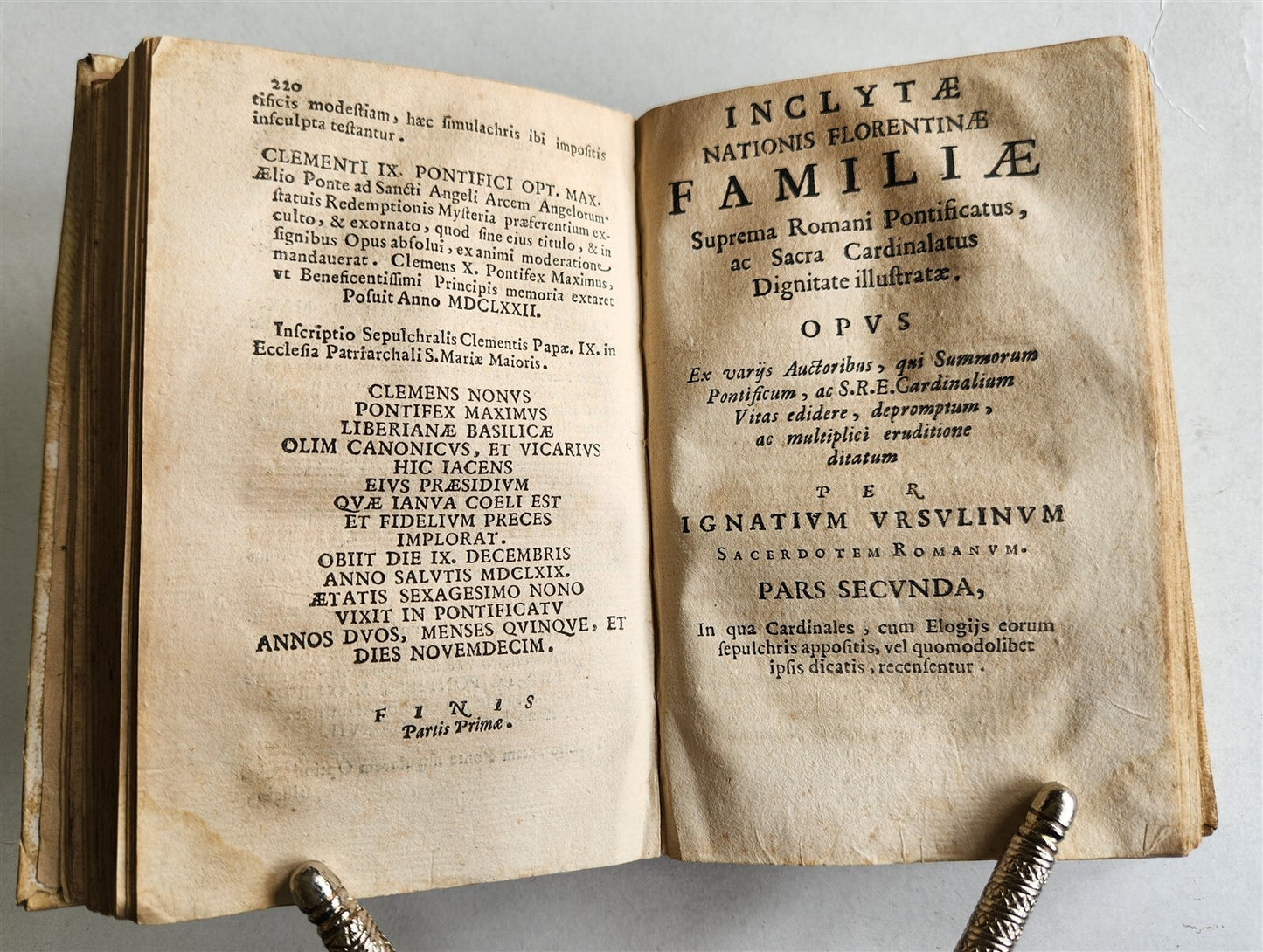 1706 FLORENTINE POPES & CARDINALS HISTORY in LATIN antique vellum binding