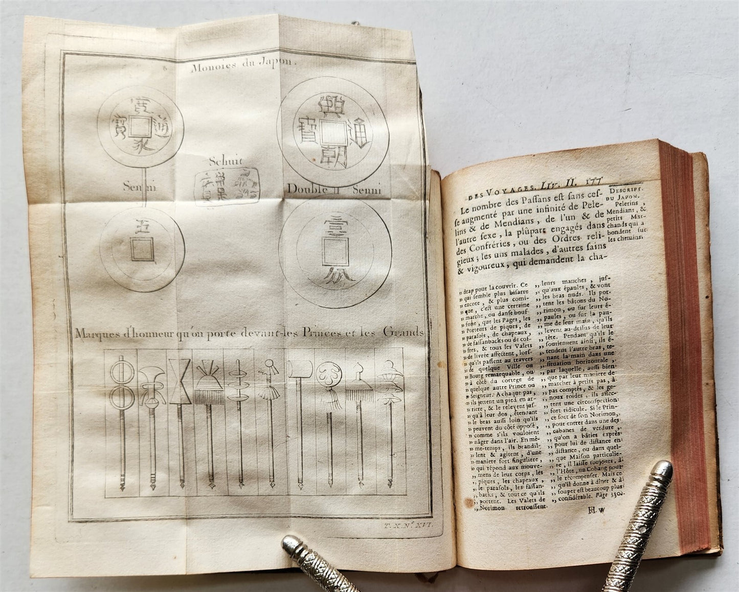 1752 HISTOIRE des VOYAGES illustrated TRAVELS to JAPAN vol. 40 antique