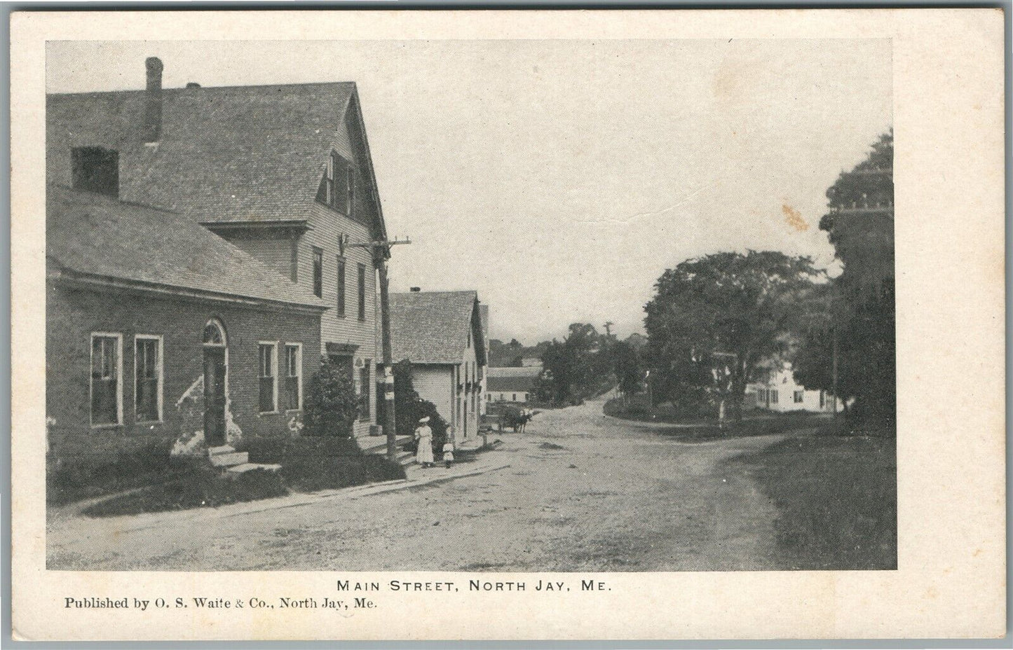 NORTH JAY ME MAIN STREET ANTIQUE POSTCARD