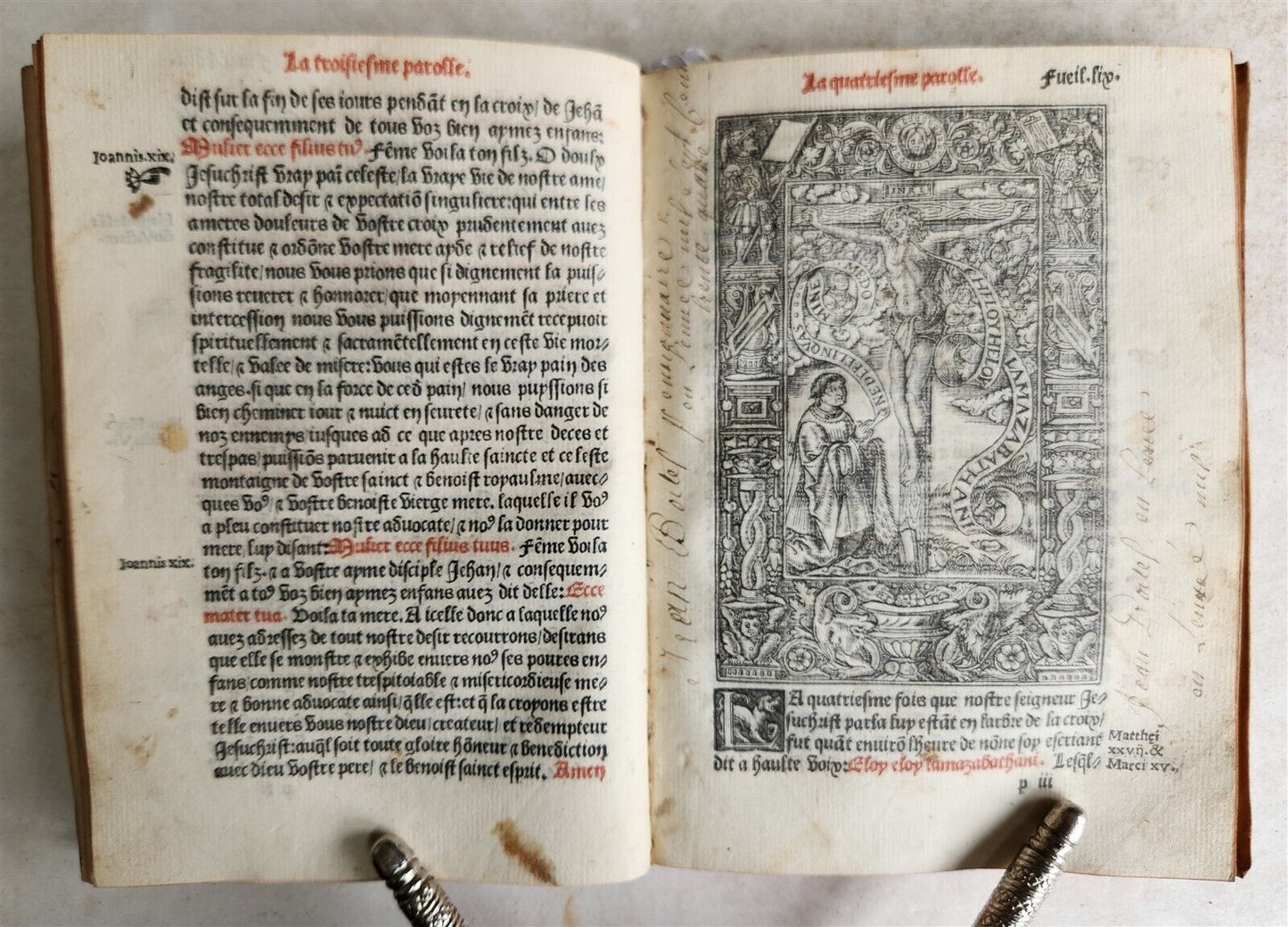 1535 POST-INCUNABULA ILLUSTRATED antique in FRENCH by Jean de Gagny VELLUM BOUND