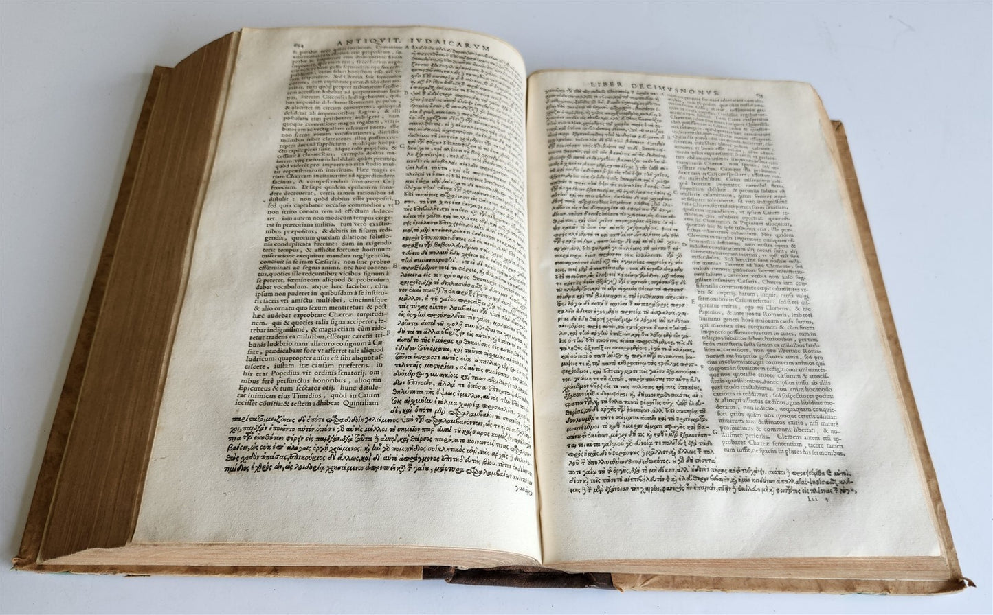1611 FLAVIUS JOSEPHUS GREEK LATIN EDITION antique FOLIO