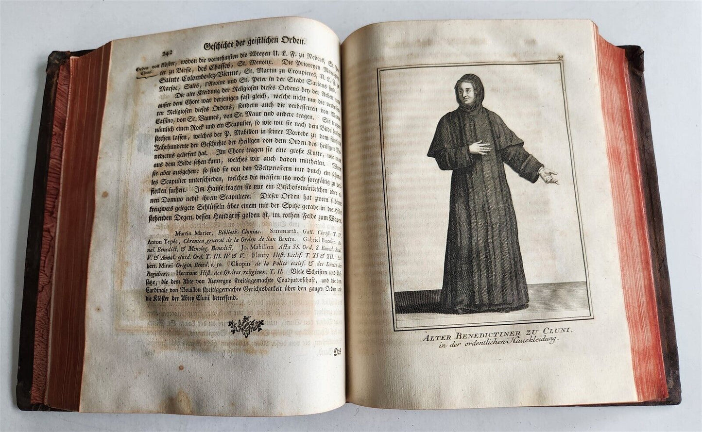 1755 ILLUSTRATED COSTUME HISTORY of MONKS & KNIGHTS for both sexes antique