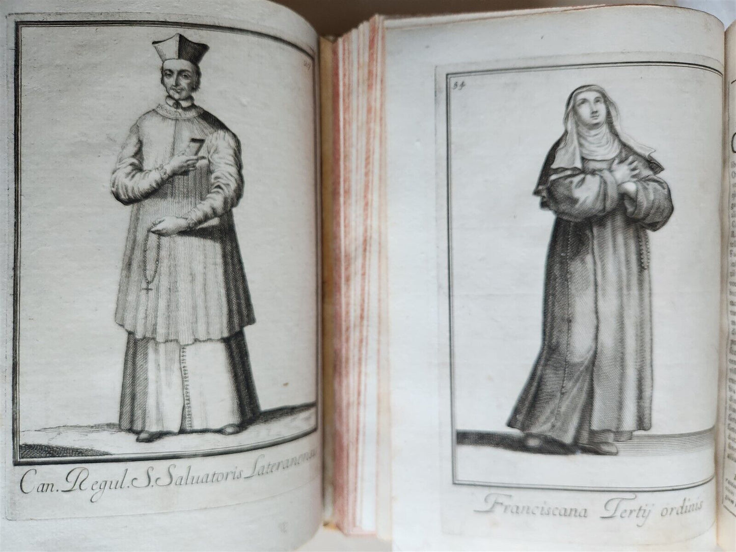 1706 ORDER of MILITANT CHURCH illustrated w/ 244 PLATES 2 VOLS antique VELLUM