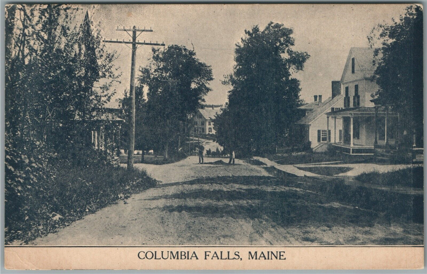 COLUMBIA FALLS ME ANTIQUE POSTCARD