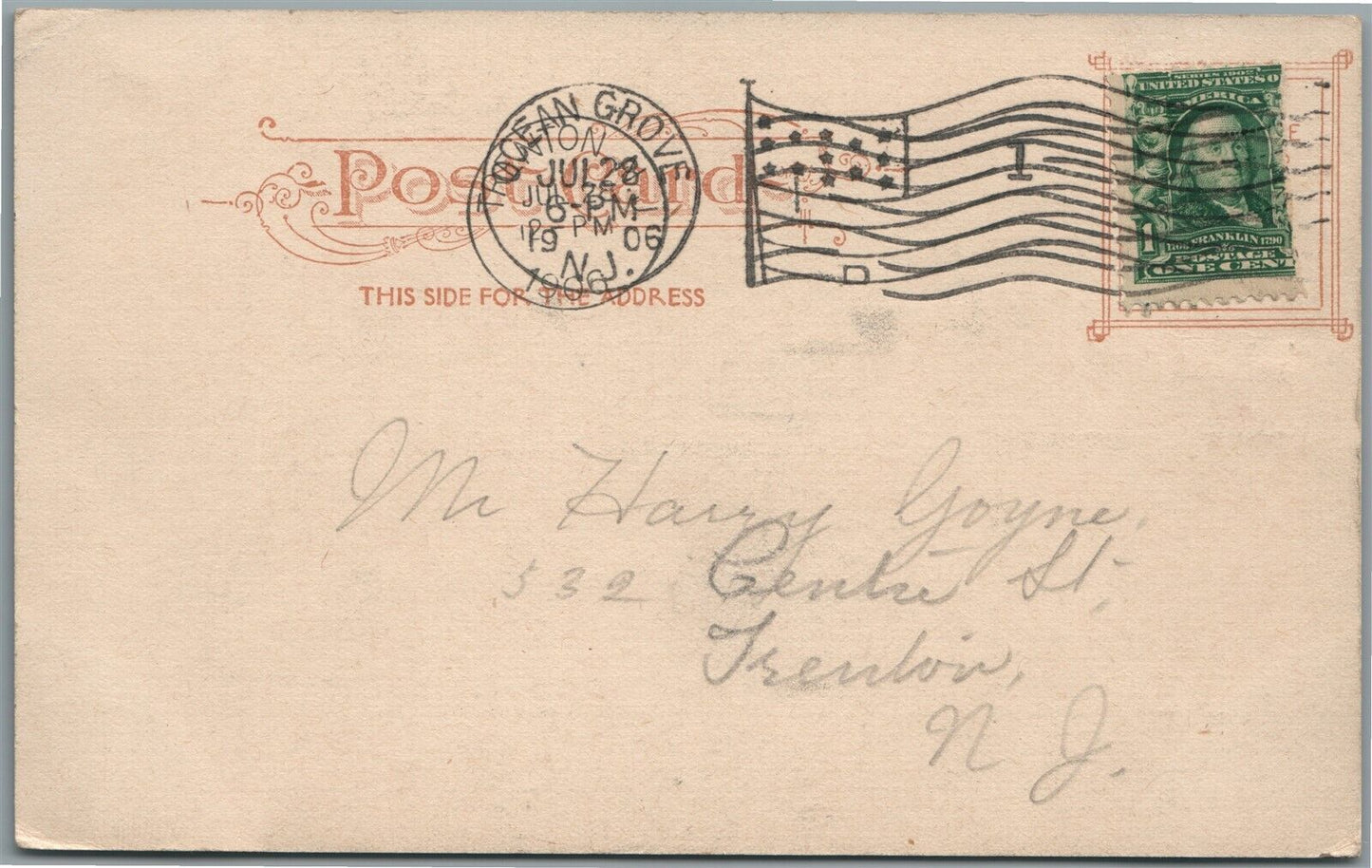 OCEAN GROVE NJ FLETCHER LAKE ANTIQUE POSTCARD