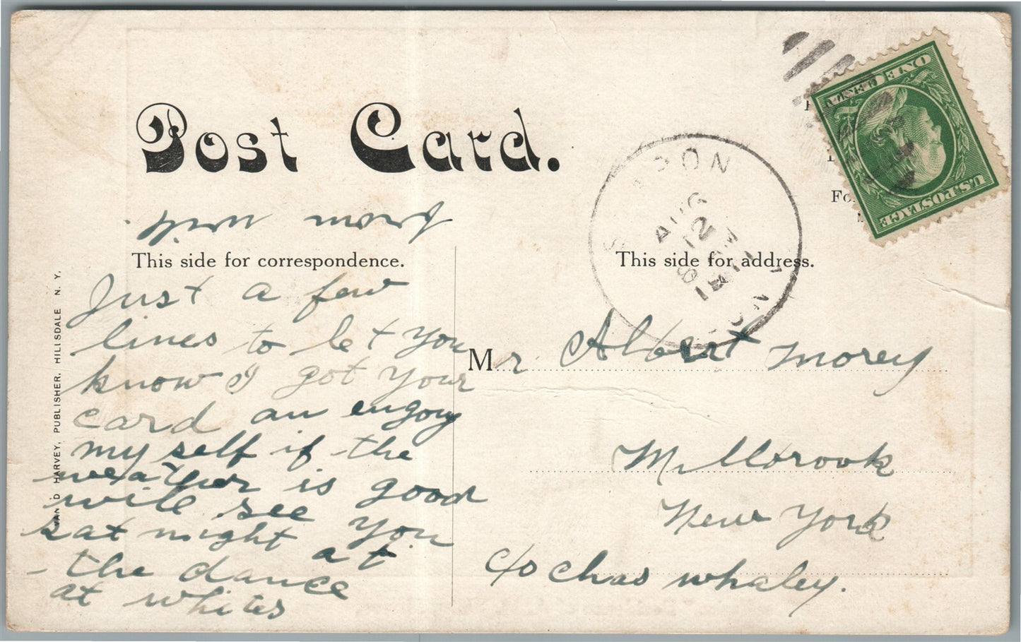 SHARON CT LANDHEIM RESIDENCE of A.M.WAITT ANTIQUE POSTCARD