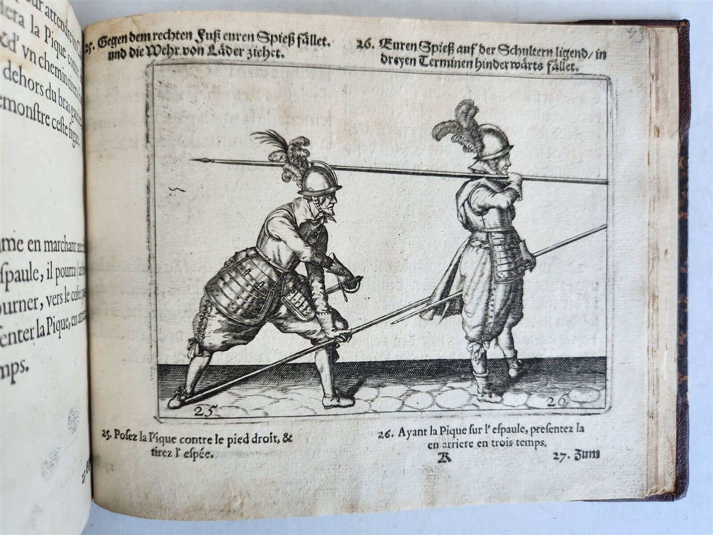 1664 ILLUSTRATED MILITARY WORK on TECHNIQUES for HANDLING MUSKET & PIKE antique