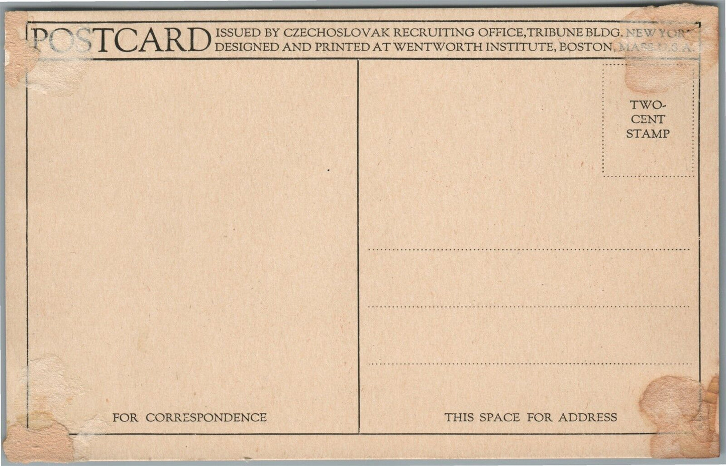 CZECH INDEPENDENCE ANTIQUE POSTCARD