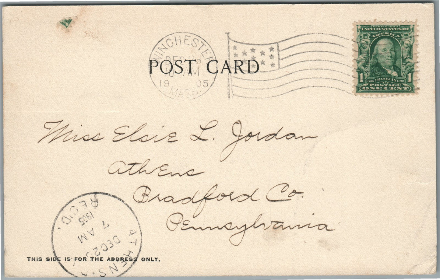 WINCHESTER MA RAILROAD STATION RAILWAY DEPOT & COMMON ANTIQUE POSTCARD