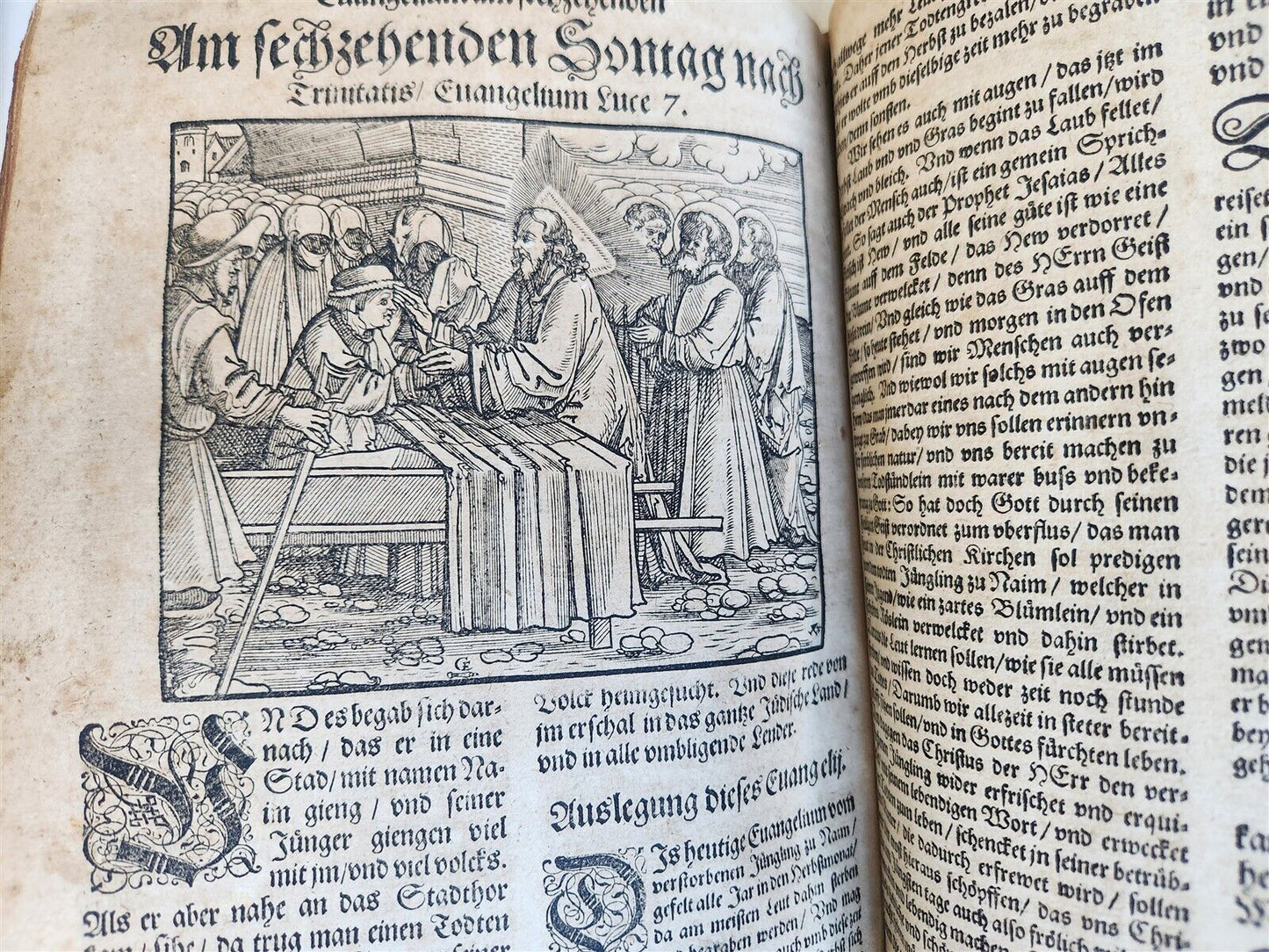 1583 ILLUSTRATED POSTILLA antique 80 WOODCUTS CRANACH SCHOOL ARTIST
