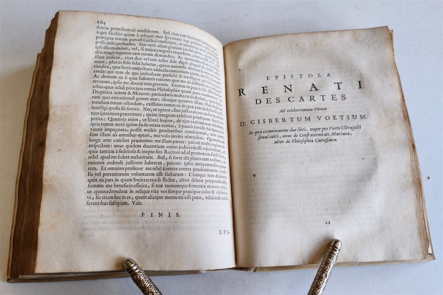 1678 RENE DESCARTES PHILOSOPHY antique VELLUM BOUND