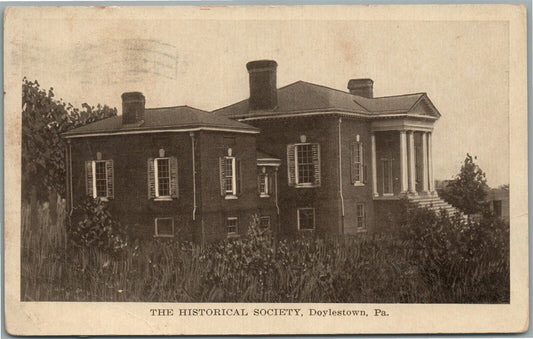 DOYLESTOWN PA HISTORICAL SOCIETY 1915 ANTIQUE POSTCARD