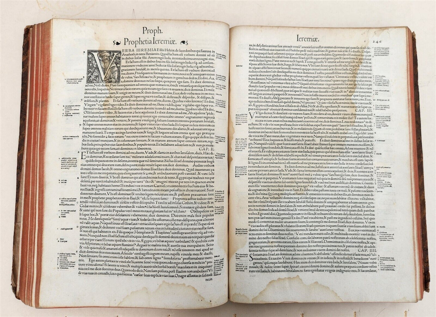 1537 BIBLE in LATIN antique FOLIO BIBLIA BREVES IN AEDEM ANNOTATIONES 16th CENT.