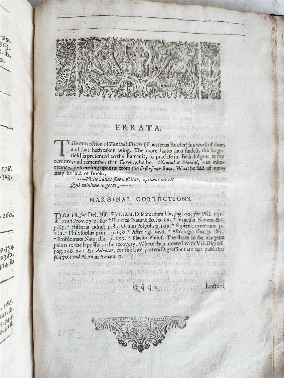 1640 FRANCIS BACON in ENGLISH antique Partitions of Sciences