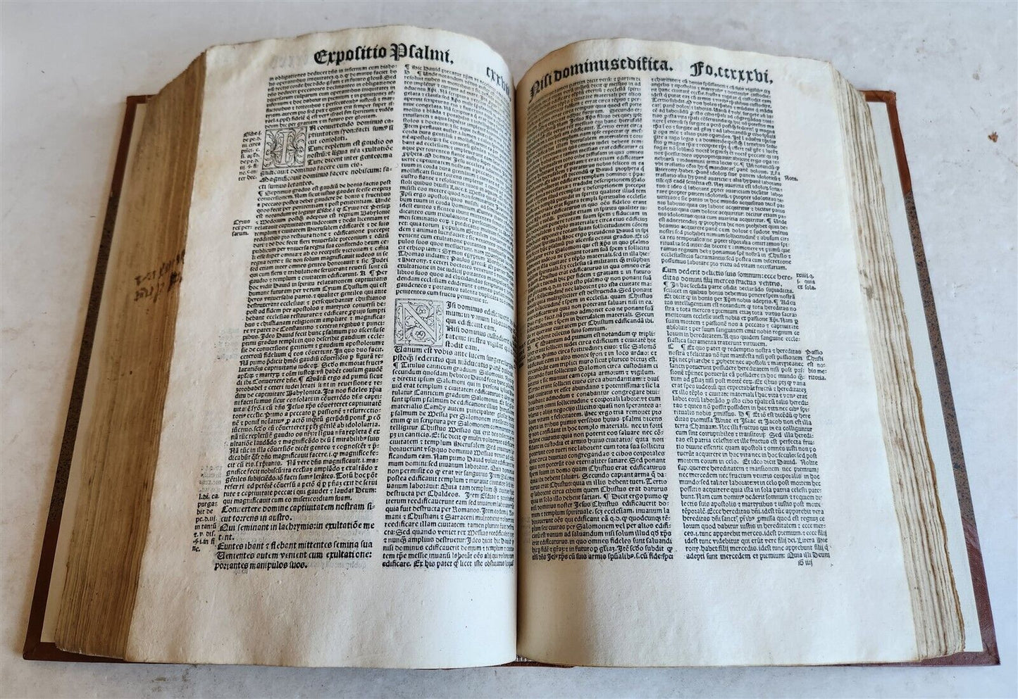 1533 POST-INCUNABULA EXPLANATION of PSALMS by Perez de Valentia antique FOLIO