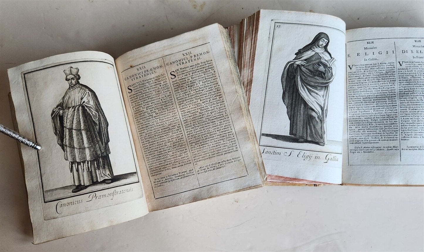 1706 ORDER of MILITANT CHURCH illustrated w/ 244 PLATES 2 VOLS antique VELLUM