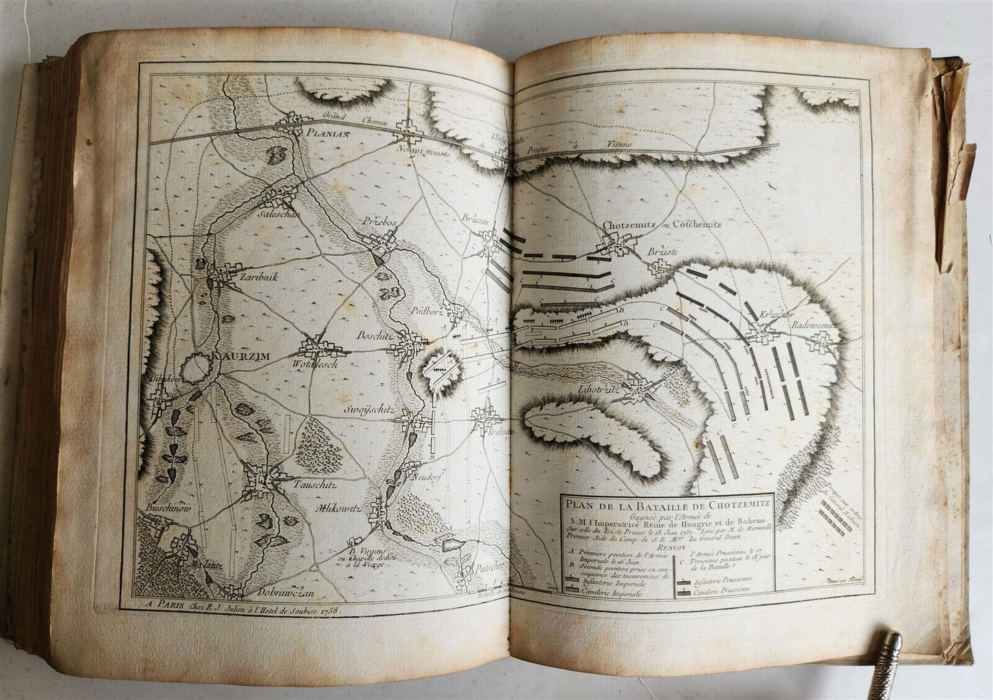 1758 46 MAPS NOUVEAU THEATRE DE GUERRE ATLAS TOPOGRAPHIQUE ET MILITAIRE antique
