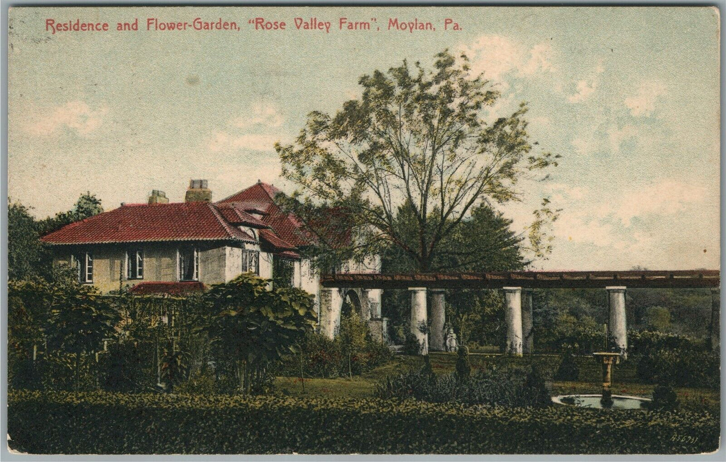 MOYLAN PA ROSE VALLEY FARM ANTIQUE POSTCARD
