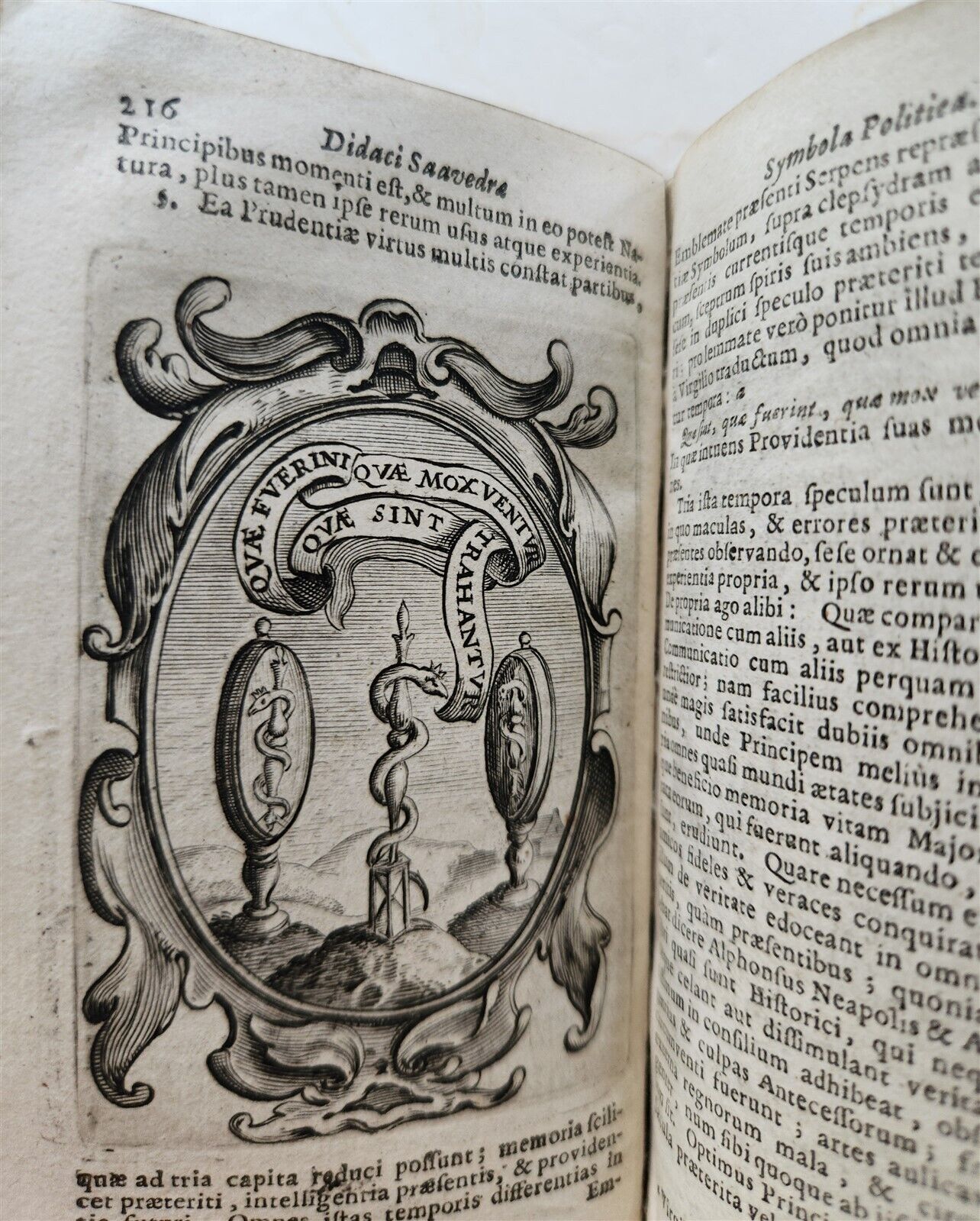 1659 EMBLEMATA by SAAVEDRA FAJARDO antique VELLUM BINDING ILLUSTRATED