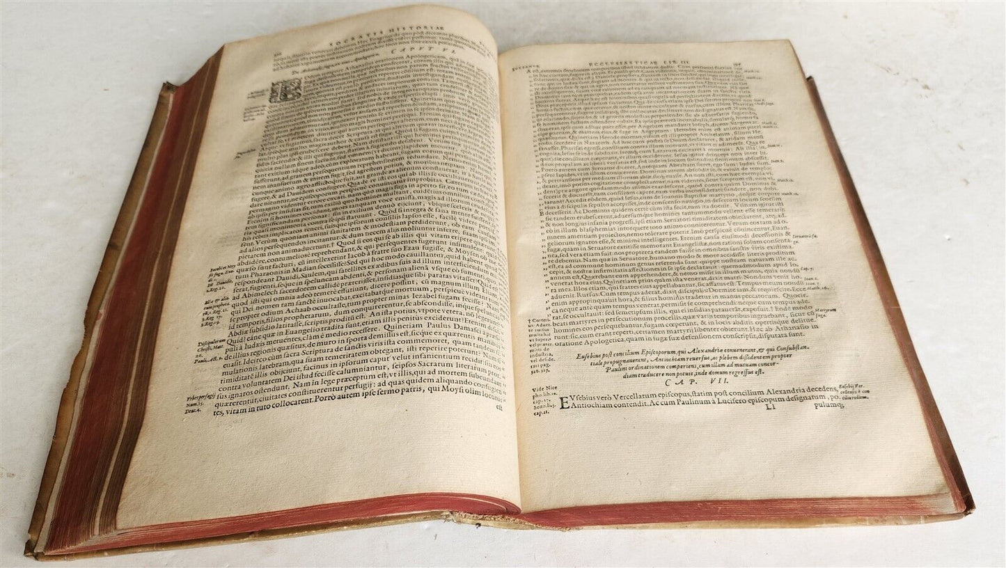 1581 HISTORIAE ECCLESIASTICAE SCRIPTORE GRAECI antique VELLUM BOUND FOLIO 16th C