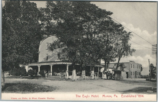 MANOA PA THE EAGLE HOTEL ANTIQUE POSTCARD