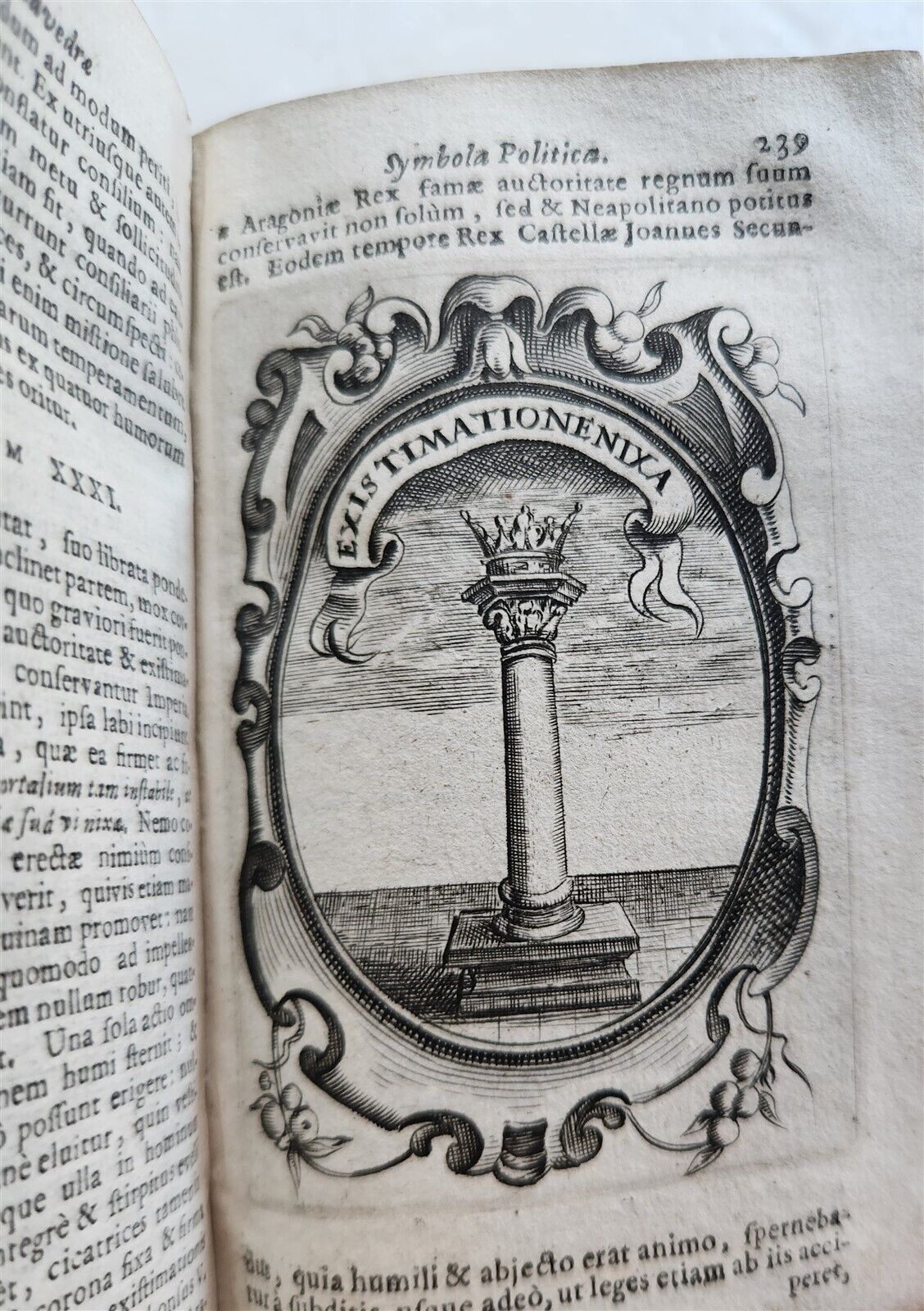 1659 EMBLEMATA by SAAVEDRA FAJARDO antique VELLUM BINDING ILLUSTRATED