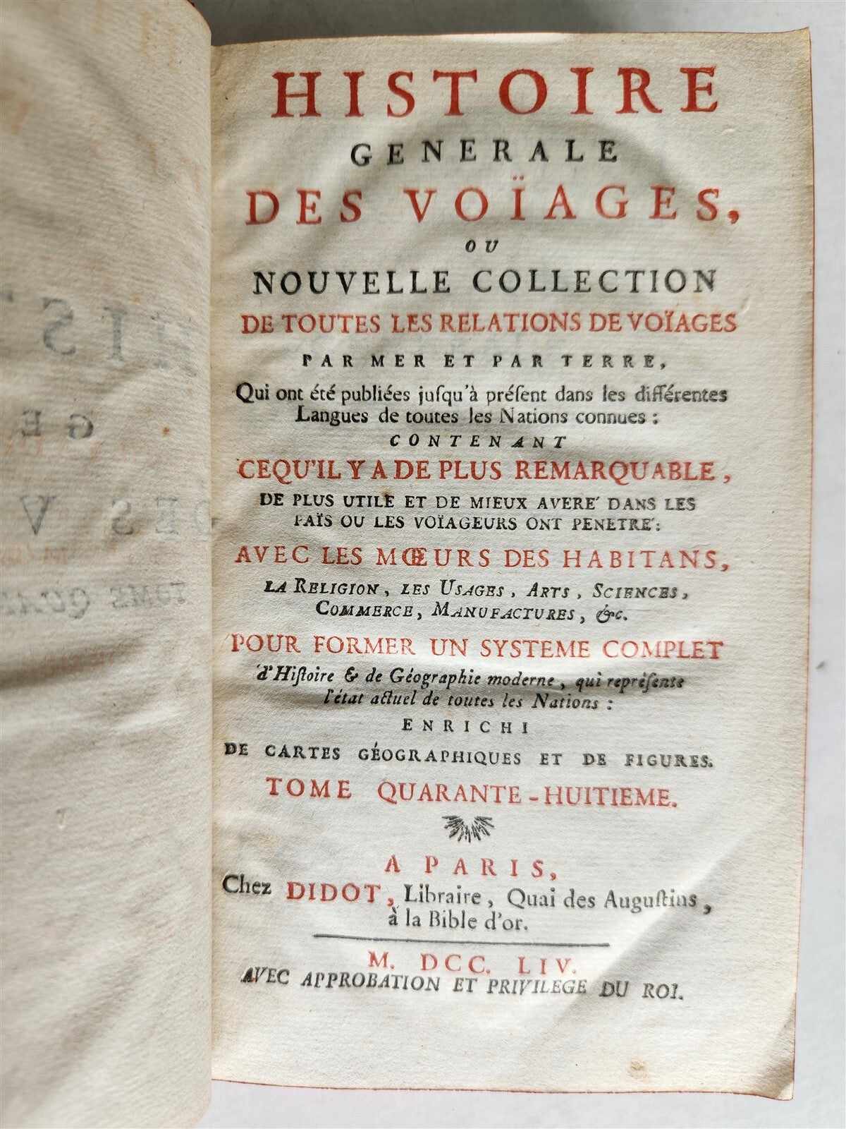 1754 HISTOIRE des VOYAGES illustrated MEXICO TRAVELS vol. 48 antique