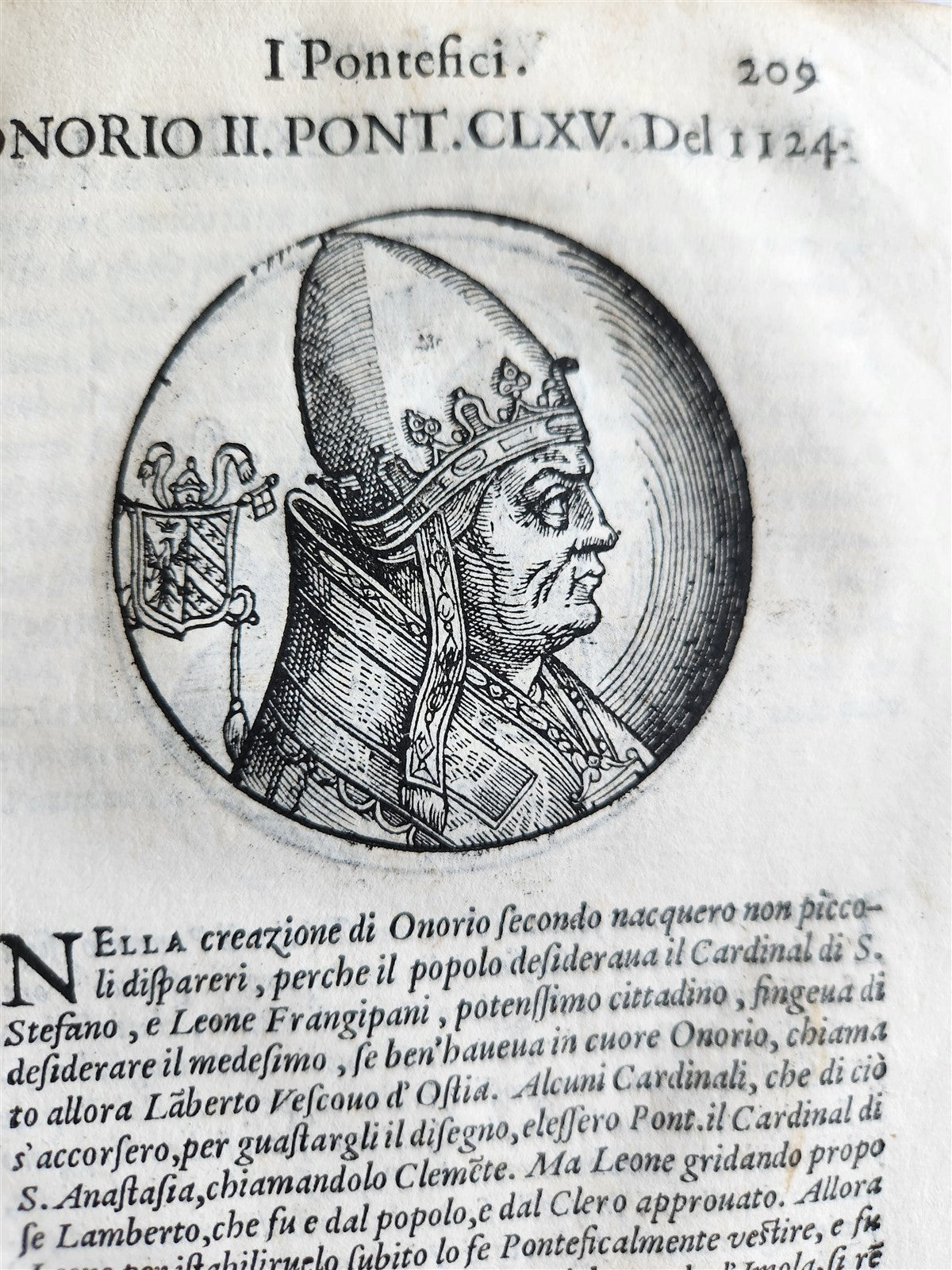 1592 LIVES of POPES ILLUSTRATED w/ 240 WOODCUTS antique 16th CENTURY