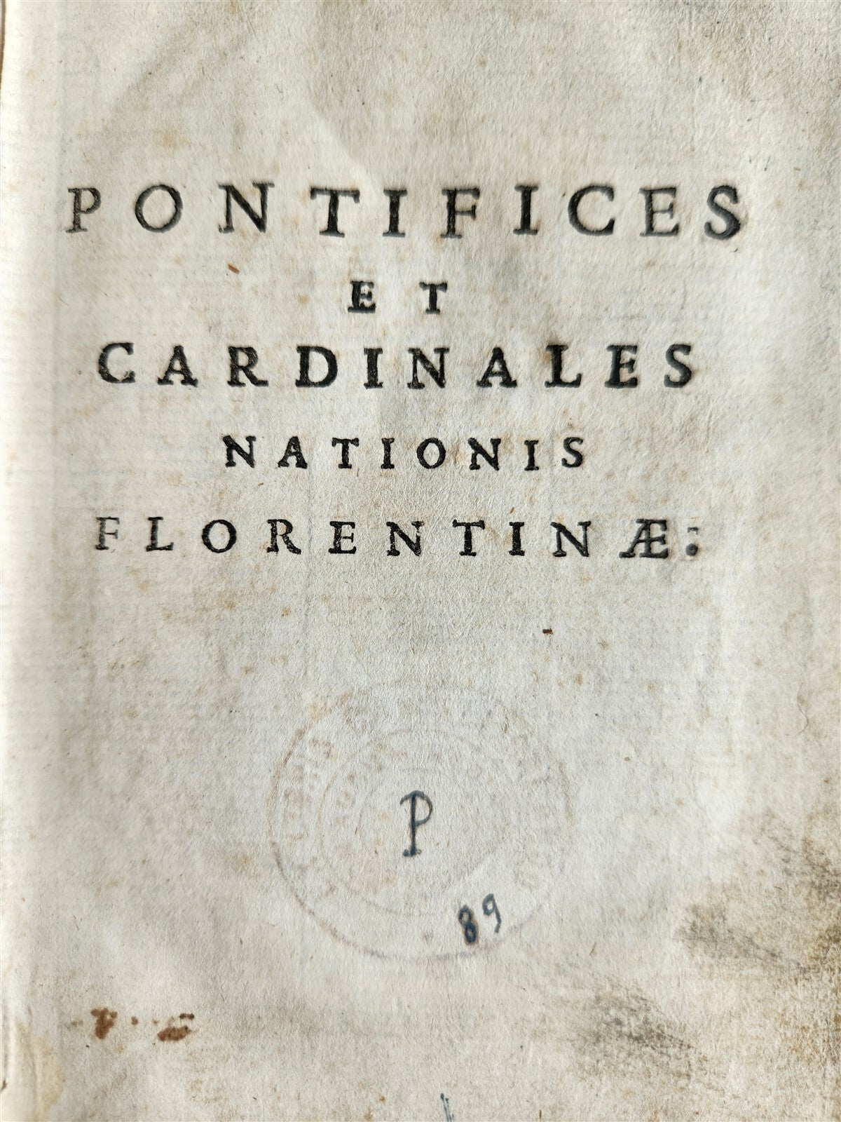 1706 FLORENTINE POPES & CARDINALS HISTORY in LATIN antique vellum binding