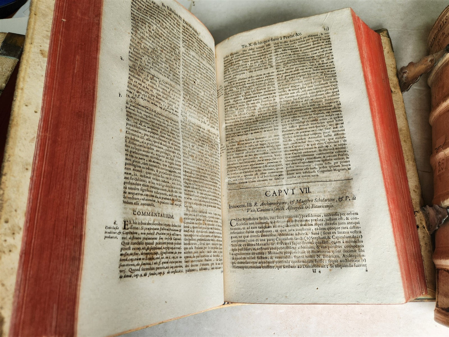 1690 PIGSKIN BOUND 4 FOLIO LAW BOOKS antique by D. D. Emanuelis Gonzalez Tellez
