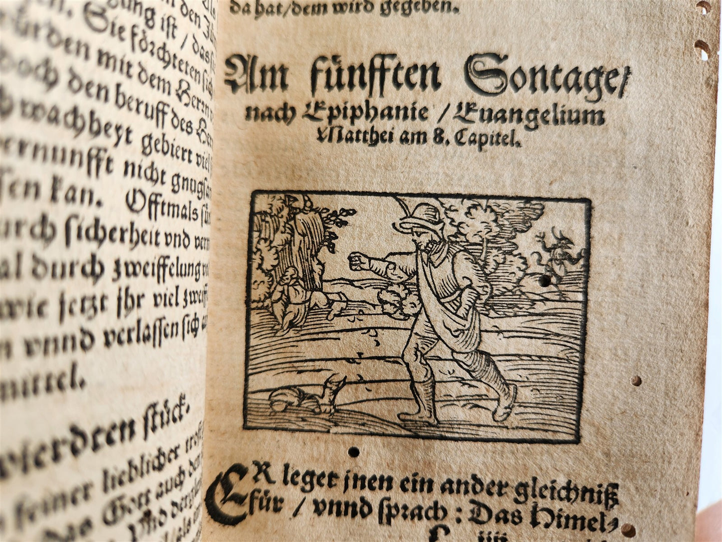 1566 MELANCHTHON Philippe Postill uber die Evangelia ANTIQUE pigskin ILLUSTRATED