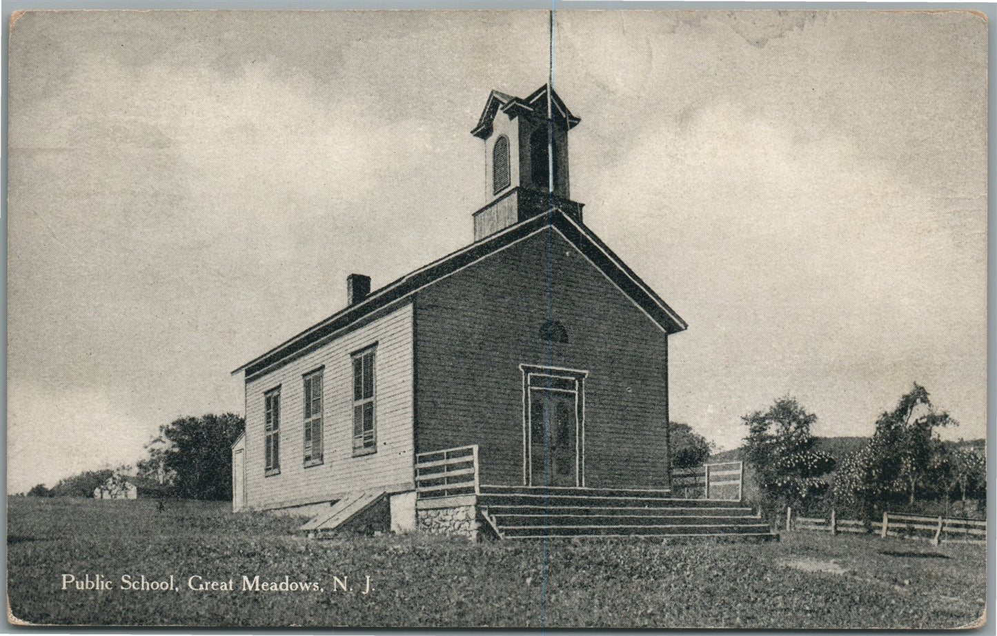 GREAT MEADOWS NJ PUBLIC SCHOOL ANTIQUE POSTCARD
