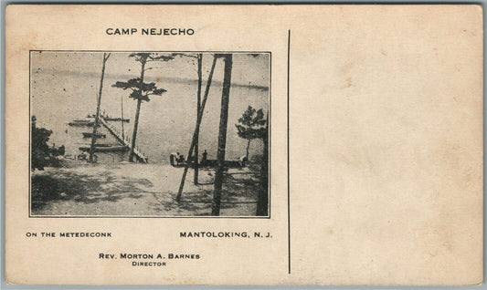 MANTOLOKING NJ CAMP NEJECHOON THE METEDECONK ANTIQUE POSTCARD