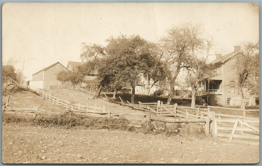 VILLAGE STREET SCENE ANTIQUE REAL PHOTO POSTCARD RPPC